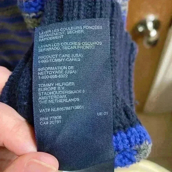 Tommy Hilfiger Short Sleeve Sweater Womens Size XL Blue Gray Striped Colorful - Picture 9 of 9